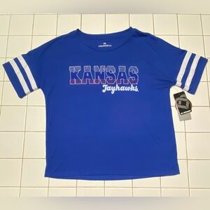 Kansas Jayhawks KU Colosseum Shirt With Bling Womans Size Medium NWT